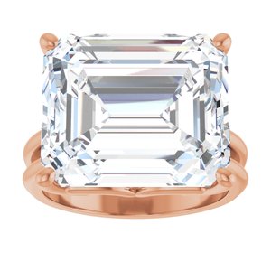10K Rose Gold 15x13 mm Emerald Ring Mounting – image 5