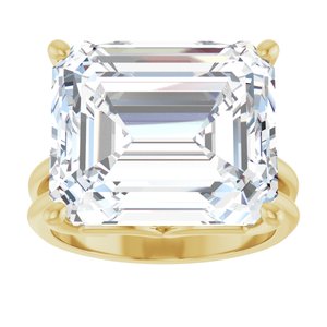 18K Yellow Gold 15x13 mm Emerald Ring Mounting – image 5