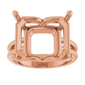18K Rose Gold 15x13 mm Emerald Ring Mounting – image 6
