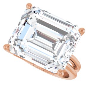 14K Rose Gold 15x13 mm Emerald Ring Mounting – image 8