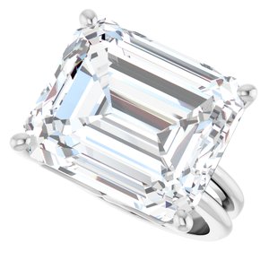 14K X1 White Gold 15x13 mm Emerald Ring Mounting – image 8