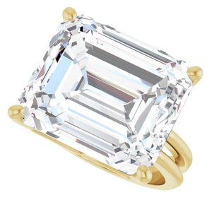 10K Yellow Gold 15x13 mm Emerald Ring Mounting – image 8
