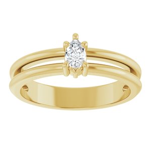 18K Yellow Gold 4.5x3 mm Pear Ring Mounting – image 5