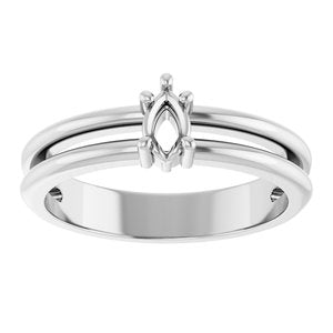 14K X1 White Gold 4.5x3 mm Pear Ring Mounting – image 6