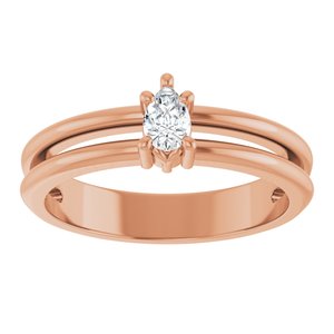 14K Rose Gold 4.5x3 mm Pear Ring Mounting – image 5