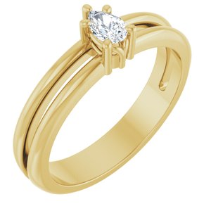 18K Yellow Gold 4.5x3 mm Pear Ring Mounting