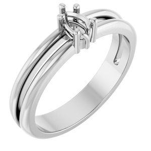 14K White Gold 4.5x3 mm Pear Ring Mounting – image 2