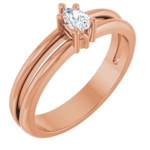 10K Rose Gold 4.5x3 mm Pear Ring Mounting