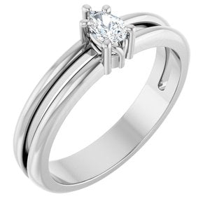 18K White Gold 4.5x3 mm Pear Ring Mounting