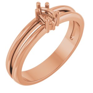 10K Rose Gold 4.5x3 mm Pear Ring Mounting – image 2