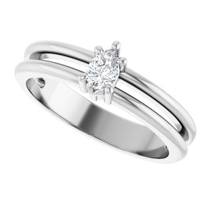 18K White Gold 4.5x3 mm Pear Ring Mounting – image 8