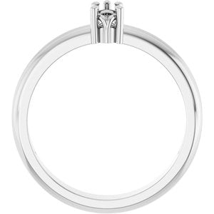 18K White Gold 4.5x3 mm Pear Ring Mounting – image 4