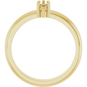 18K Yellow Gold 4.5x3 mm Pear Ring Mounting – image 4