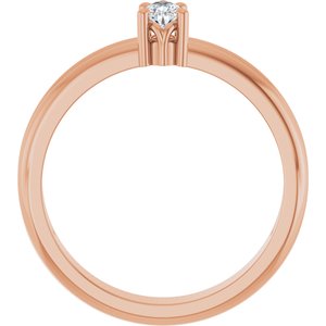18K Rose Gold 4.5x3 mm Pear Ring Mounting – image 3