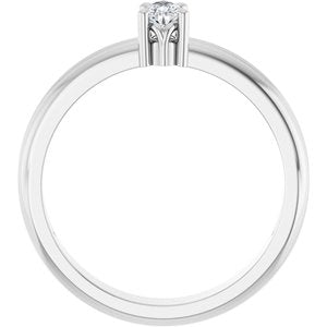 18K White Gold 4.5x3 mm Pear Ring Mounting – image 3