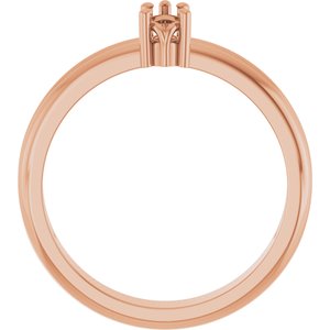 18K Rose Gold 4.5x3 mm Pear Ring Mounting – image 4