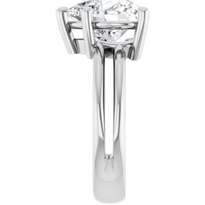 14K X1 White Gold 10x10 mm Heart Ring Mounting – image 7