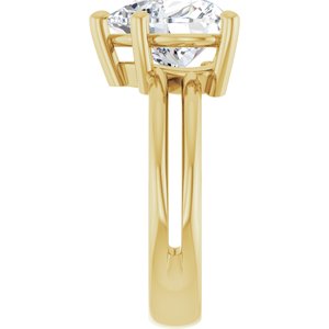 14K Yellow Gold 10x10 mm Heart Ring Mounting – image 7