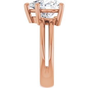 14K Rose Gold 10x10 mm Heart Ring Mounting – image 7