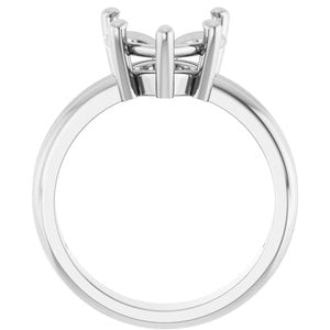 14K X1 White Gold 10x10 mm Heart Ring Mounting – image 4