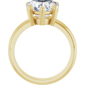 14K Yellow Gold 10x10 mm Heart Ring Mounting – image 3