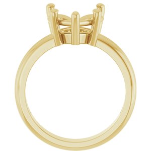 10K Yellow Gold 10x10 mm Heart Ring Mounting – image 4