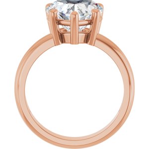 14K Rose Gold 10x10 mm Heart Ring Mounting – image 3