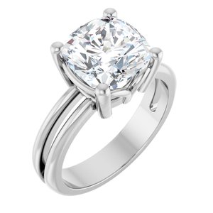 14K White Gold 9x9 mm Cushion Ring Mounting
