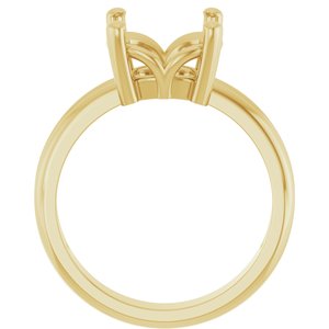 10K Yellow Gold 9x9 mm Cushion Ring Mounting – image 4