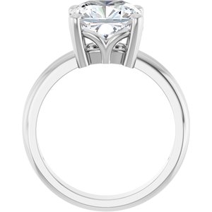 18K White Gold 9x9 mm Cushion Ring Mounting – image 3