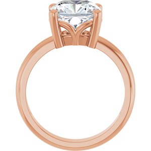 10K Rose Gold 9x9 mm Cushion Ring Mounting – image 3