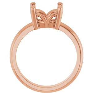 18K Rose Gold 9x9 mm Cushion Ring Mounting – image 4