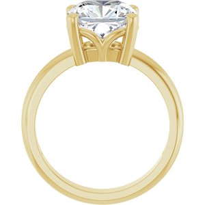 14K Yellow Gold 9x9 mm Cushion Ring Mounting – image 3