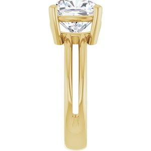 10K Yellow Gold 9x9 mm Cushion Ring Mounting – image 7