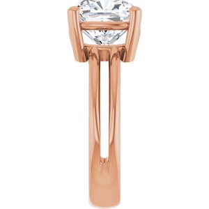 18K Rose Gold 9x9 mm Cushion Ring Mounting – image 7