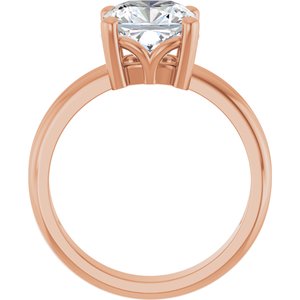 18K Rose Gold 8x8 mm Cushion Ring Mounting – image 3