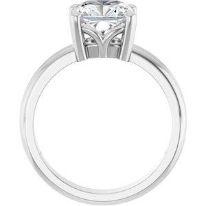 14K White Gold 8x8 mm Cushion Ring Mounting – image 3