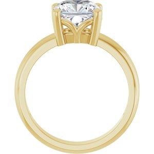 10K Yellow Gold 8x8 mm Cushion Ring Mounting – image 3