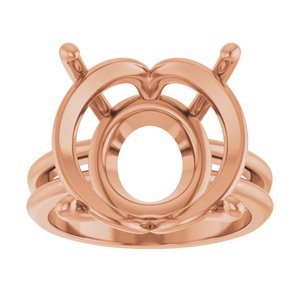 14K Rose Gold 16 mm Round Ring Mounting – image 6