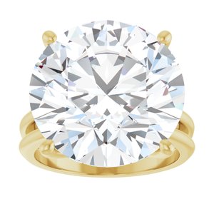 10K Yellow Gold 16 mm Round Ring Mounting – image 5