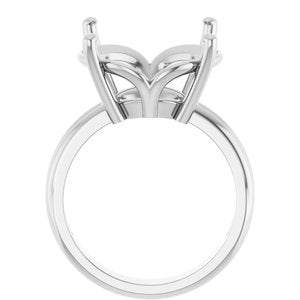 14K White Gold 16 mm Round Ring Mounting – image 4