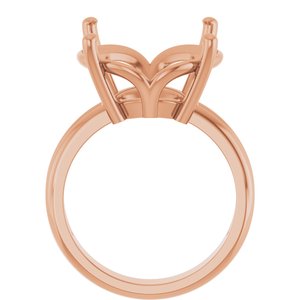18K Rose Gold 16 mm Round Ring Mounting – image 4
