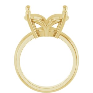 14K Yellow Gold 16 mm Round Ring Mounting – image 4