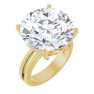 14K Yellow Gold 16 mm Round Ring Mounting