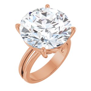 18K Rose Gold 16 mm Round Ring Mounting