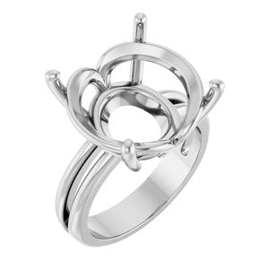 14K X1 White Gold 16 mm Round Ring Mounting – image 2