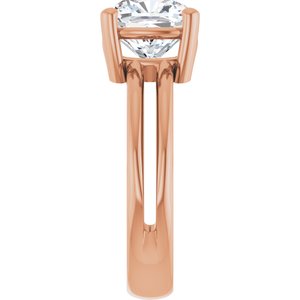 10K Rose Gold 8x8 mm Cushion Ring Mounting – image 7