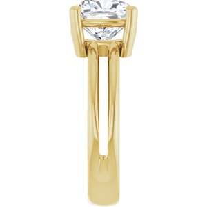 10K Yellow Gold 8x8 mm Cushion Ring Mounting – image 7