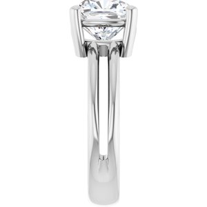 10K White Gold 8x8 mm Cushion Ring Mounting – image 7