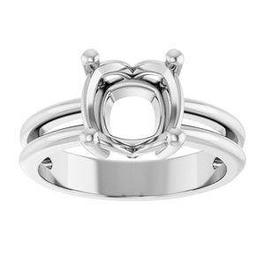 Continuum Sterling Silver 8x8 mm Cushion Ring Mounting – image 6